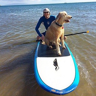 Asher and his Goldendoodle Lola