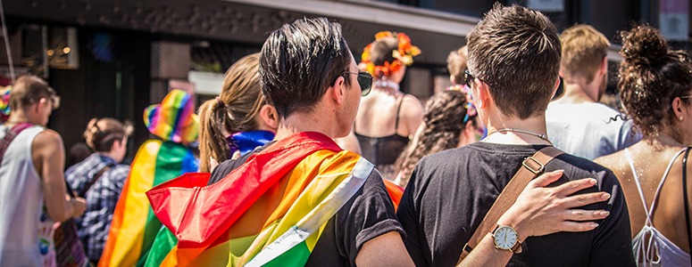 LGBTQ+ protesters at an event