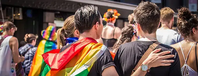 LGBTQ+ protesters at an event