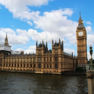 Cross Westminster Bridge toward Big Ben