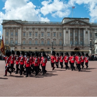 Snap a pic at Buckingham Palace