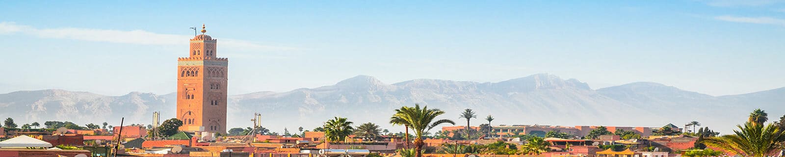 view on Marrakech with mountains in the background