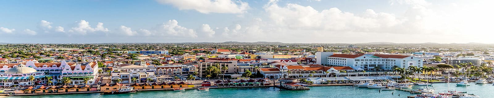 Aerial view of Aruba port