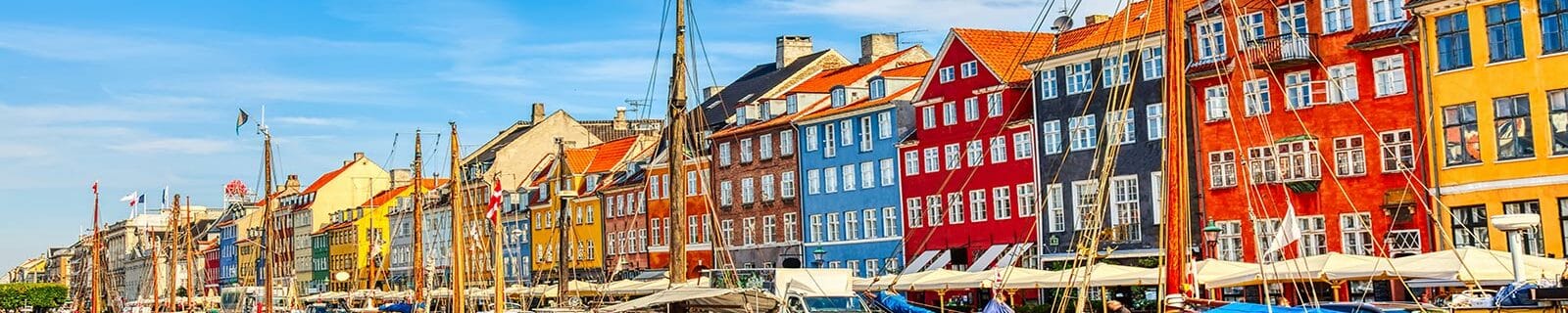 Copenhagen colorful buildings along the water